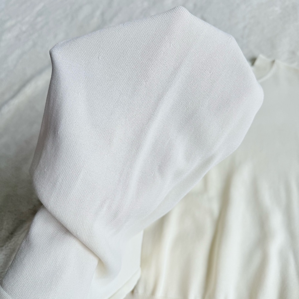 SOLID & STRIPED Cream Ribbed Bell-Sleeve Top - Picture 6 of 11